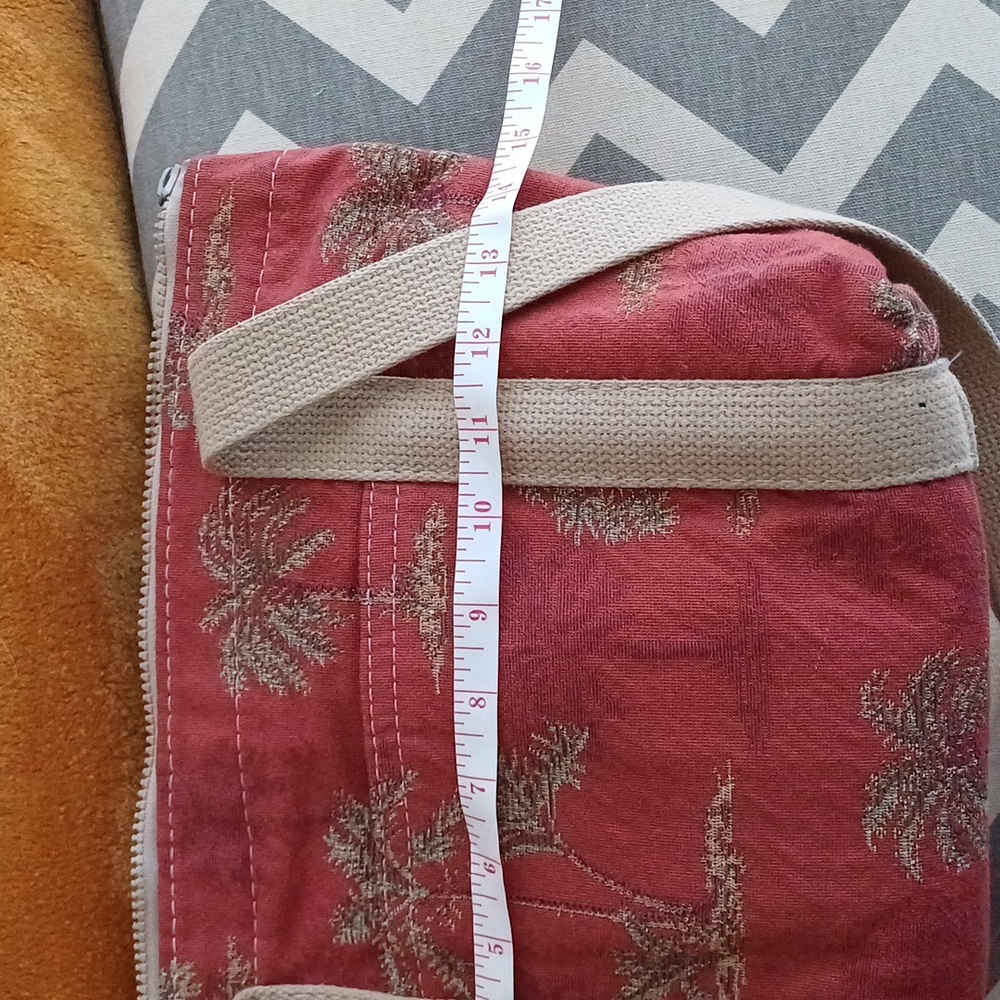 🔥🔥Bonnie Bag Upholstery palm trees vintage knitting needle point storage tote - Picture 12 of 16